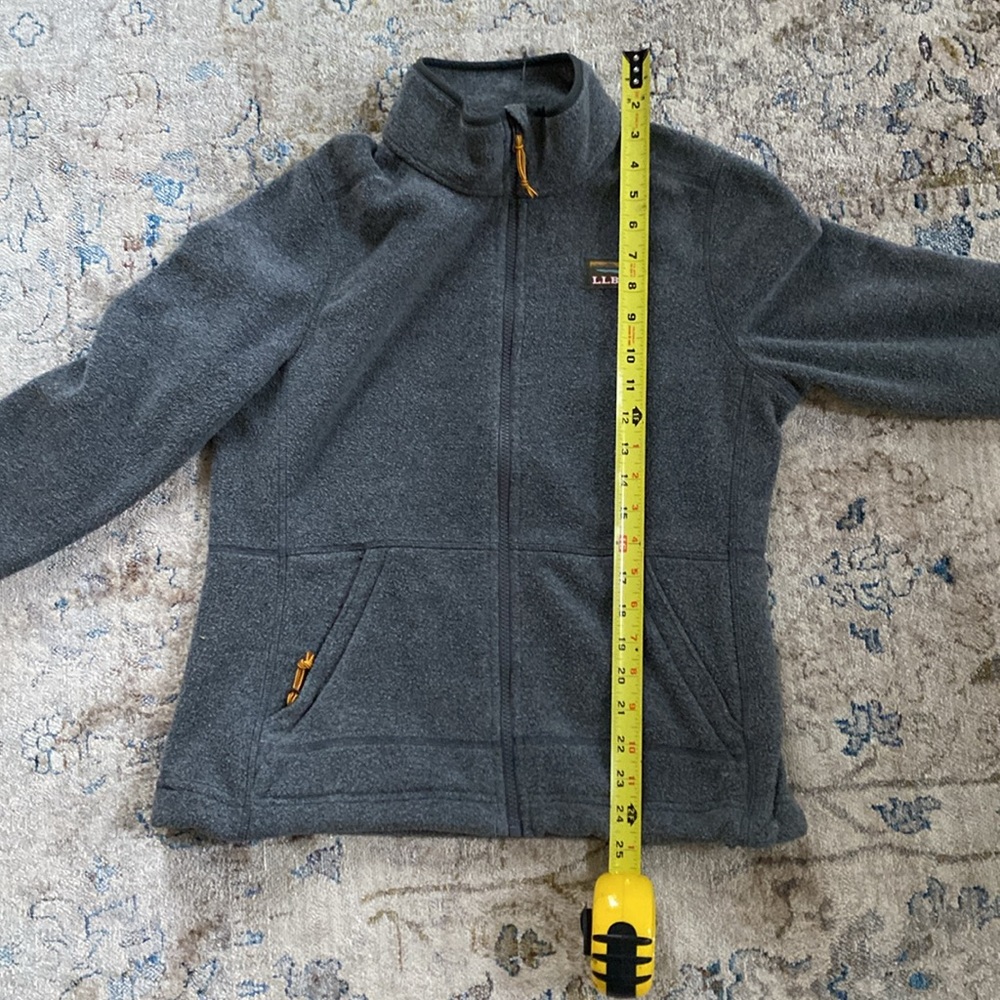 EUC SIZE XS LLBEAN MOUNTAIN CLASSIC HEATHER CHARCOAL FLEECE JACKET - Picture 10 of 11